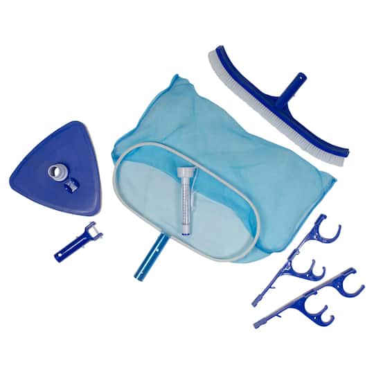 Pool Central -Piece Blue Assorted Pool Maintenance Cleaning Kit
